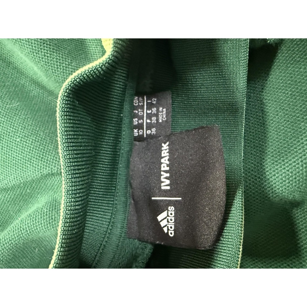 Adidas Ivy Park Sweatshirt Womens Small Green Raglan Crewneck Logo Sleeve Fleece - Picture 10 of 12